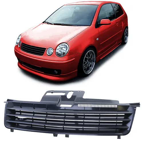 Kühlergrill Frontgrill Schwarz ohne Emblem für VW Polo 9N 2001-2005