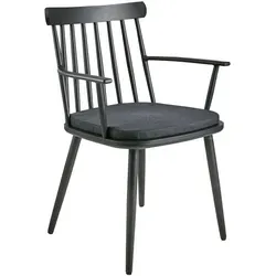 Gartenstuhl Winsor mit Armlehne – Klassisch und Elegant in Schwarz - Genieße entspannte Stunden im Freien mit dem stilvollen Gartenstuhl Winsor. Sein robustes Aluminiumgestell und der pflegeleichte Stoff sorgen für Komfort und Langlebigkeit. Ideal für jeden Außenbereich!
