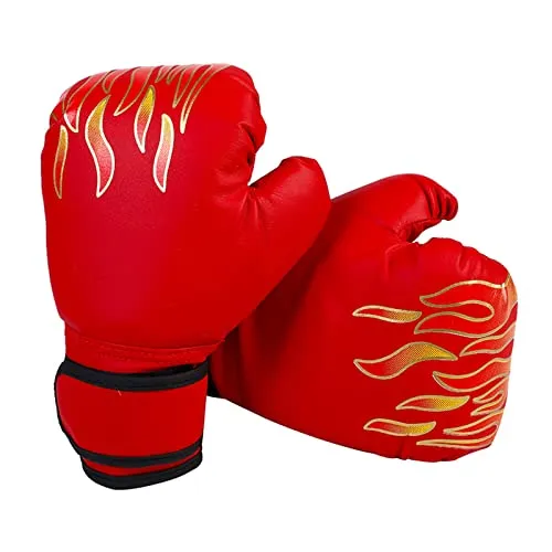 Hwtcjx Boxhandschuhe für Kinder, Junior Sparring Gloves, Boxing Gloves, Kinderboxhandschuhe, PU Boxhandschuhe, Junior Sparringhandschuhe, Altersgruppe 3-12 Jahre, Boxtraining (6 oz, Rot)