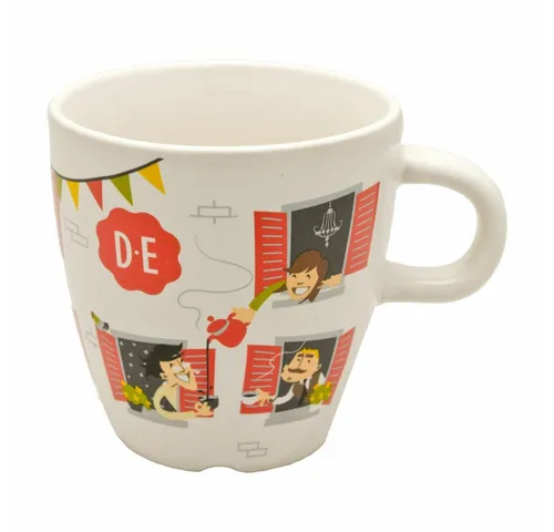 Jacobs Douwe Egberts Becher Kaffeebecher mit Henkel, Design, 260 ml, Porzellan