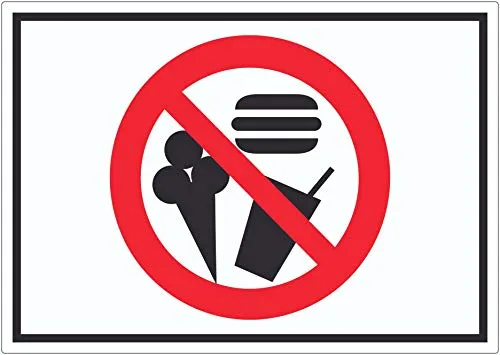 Essen und Trinken verboten Symbol Aufkleber A7 (74x105mm)