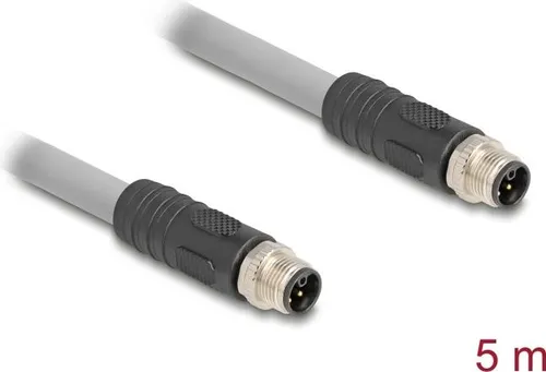Delock Sensorkabel M12 (5-polig) - 5 m - Sonstige Elektroinstallationsartikel, silikonfrei und L-codiert für zuverlässige Verbindungen in anspruchsvollen Anwendungen.
