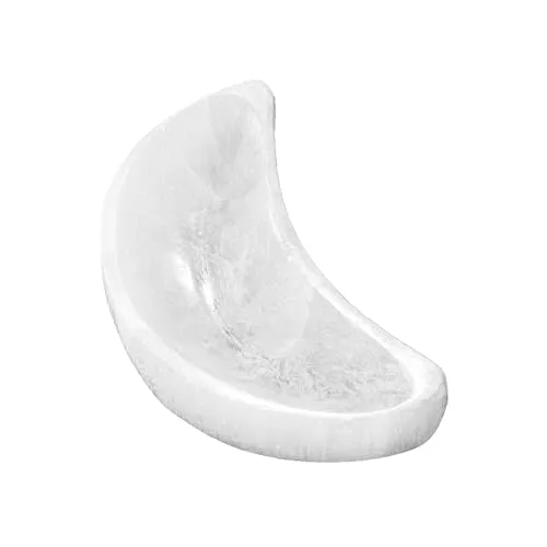 NKlaus Selenit Halbmond-Schale 10x5,5 cm – Energie-Schale für Edelstein-Aufladung, Reiki & spirituelle Reinigung, ideal für Meditation, Feng Shui & Chakra-Harmonisierung