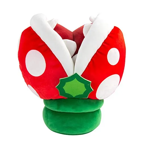 Mocchi Mocchi Mega Piranha Plüschtier 40cm - Kuschelig weiches Plüschtier aus hochwertigem Material, ideal für Kinderzimmer und ein perfektes Geschenk für Super Mario-Fans ab 3 Jahren.
