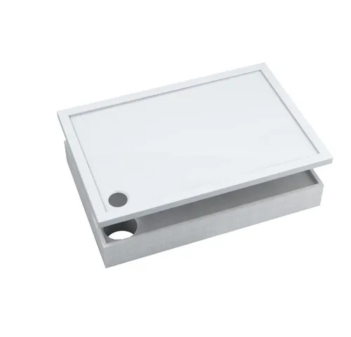 Aquabad® Duschwanne BASIC Smooth White, Rechteck, Acryl, 1-St., Duschwanne + Styroporträger, 70x100 cm