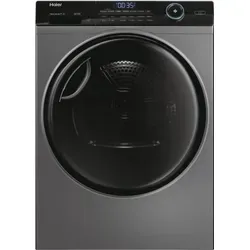 Haier HD90-A2959EFR, Freistehend, Frontlader, Wärmepumpe, Weiß, Drehregler, Berührung, Schwarz - Weiß