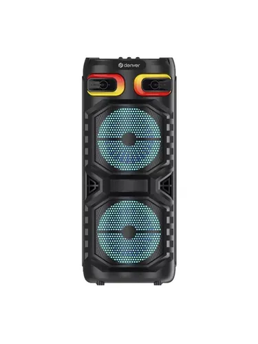 Denver Portabler Lautsprecher BPS-355, 160 W, schwarz - Tragbarer Bluetooth-Lautsprecher mit 160 W und integrierten RGB-Lichteffekten für eine beeindruckende Audio- und Lichtperformance, ideal für Partys und Veranstaltungen.