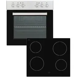 Elektroherdset Htech WH1100 mit Glaskeramik-Kochfeld