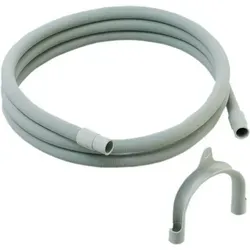 Keenberk - 3,5m Ablaufschlauch Für Waschmaschine Oder Geschirrspüler, Grau , Inkl. Bügel - 2 Gerade Tüllen Gesteckt - Beidseitig Muffe 19mm