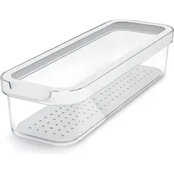 Kühlschrankorganizer 1,15 l CAUMA - Transparent - Vorratsdosen für optimale Kühlschrankordnung, mit herausnehmbarem Einsatz für Flüssigkeiten und stapelbarem Deckel für Platzersparnis.