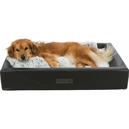 TRIXIE Pet Bed Remo Vital 90x70cm - Hundebett mit orthopädischer Unterstützung für maximalen Schlafkomfort, ideal für Hunde mit Gelenkproblemen. Langlebiger Kunstlederbezug und rutschfeste Unterseite sorgen für Hygiene und Sicherheit.