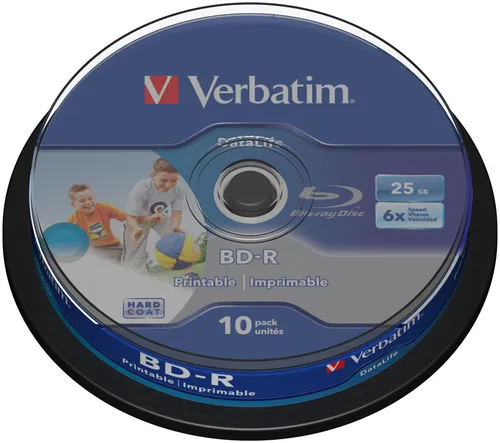 Verbatim BD-R SL Blu Ray Rohlinge - 10er Pack mit 25 GB, 6x Speed und Hardcoat Scratch Guard für optimale Datenspeicherung und Schutz