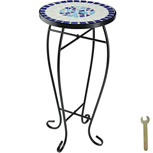 tectake 800571 Mosaik Blumenhocker in blau von tectake