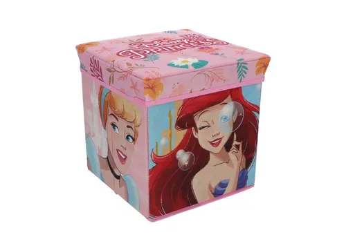 Disney Princess Aufbewahrungsbox Sitzbox – 30x30x30 cm Aufbewahrung und Sitzmöglichkeit für Kinder