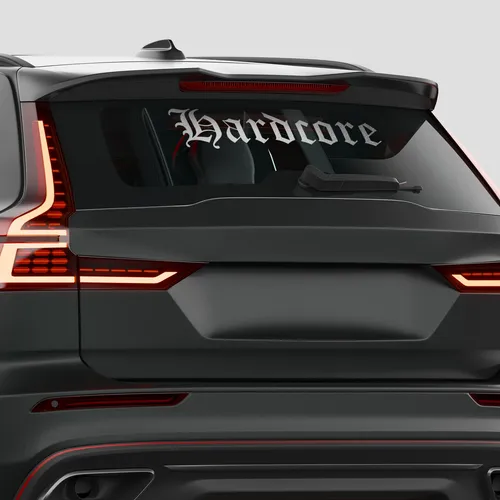 Frontscheibenaufkleber Hardcore Sticker Tuning Auto Decal FS141 Silber Metallic