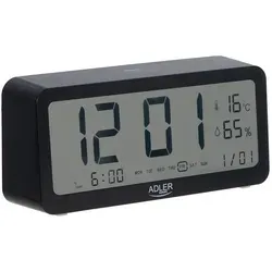 Adler AD 1195b digital Wecker batteriebetrieben Temperaturanzeige schwarz