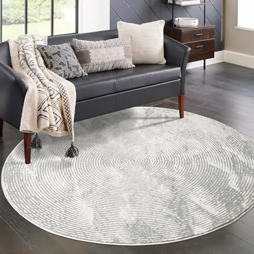 Carpet City Teppich ANTIK481, rund, Höhe: 10 mm, Kurzflor, 3D-Optik, Klassisch-Modern für Wohnzimmer, Schlafzimmer