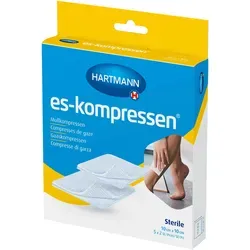 ES-KOMPRESSEN steril 10x10 cm 8fach 17fädig 10 St