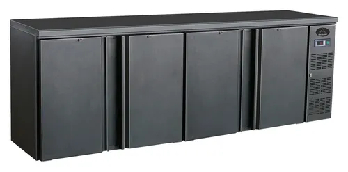 Gastro Barkühler mit 4 Türen | 698 Liter | Schwarz