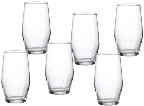 Ritzenhoff & Breker Longdrinkgläser-Set Salsa, 6-teilig, je 480 ml, Glas, Silber