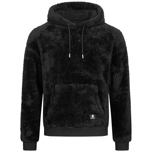 Höhenhorn Bärg Hoodie Teddyfleece Herren Kapuzen Schwarz Gr. 5XL