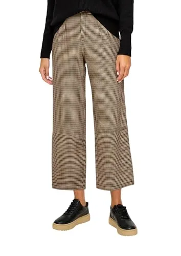 s.Oliver Regular: Culotte mit Bundfalten - Elegante Culotte mit hohem Bund und Musterstruktur. Aus weicher Webware, ausgestattet mit Gürtelschlaufen und praktischen Taschen. Ideal für Business-Anlässe und bietet hohen Tragekomfort.