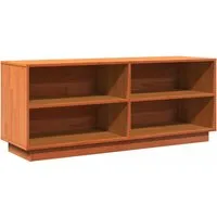 vidaXL Schuhschrank Wachsbraun 110x34x45 cm aus Massivholz - Schuhschrank aus langlebigem Kiefernholz mit 4 offenen Fächern für ordentliche Schuhaufbewahrung und praktischer Oberplatte für Dekoration.