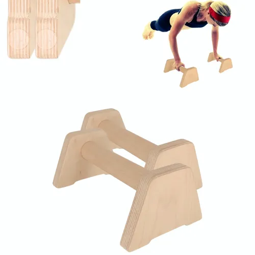 CAWi Push-Up Handles – Ergonomische Liegestützgriffe aus Holz für Calisthenics, Krafttraining & Yoga, stabil & rutschfest, gelenkschonend – 2er Set