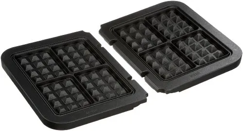 Cuisinart GR020E Waffelplatten für den GR4E, Schwarz - Waffelplatten für den GR4E, aus hochwertigem Aluminium, sorgen für gleichmäßige Wärmeverteilung und perfekte Waffeln. Ideal für kreative Frühstücke!
