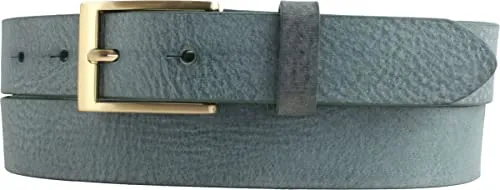 BELTINGER Herren-Gürtel aus weichem Vollrindleder Vintage-Look 3 cm | Leder-Gürtel für Herren mit goldener Gürtelschließe 30mm | Schmaler Gürtel Used-Look | Khaki 110cm