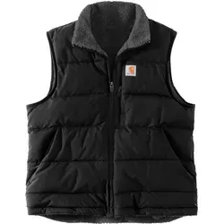 Carhartt RELAXED FIT MONTANA INSULATED VEST 105607 - Schwarz - XL - Funktionsjacke mit beidseitig tragbarem Design, wasserabweisend und winddicht dank Rain Defender® und Wind Fighter® Technologie. Ideal für Outdoor-Aktivitäten.