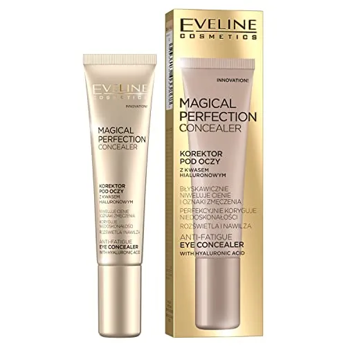 Eveline Cosmetics Magischer Perfektion Concealer - Strahlkraft & Feuchtigkeit für die Augenpartie, Makellose Abdeckung, Anti-Aging-Formel