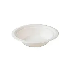 Greenbox Einwegschalen, Zuckerrohr, weiß, rund DTW013581 , 1 Packung = 50 Stück, Fassungsvermögen: 400 ml