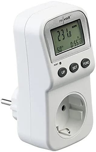 Produktbild revolt Stromverbrauchsmesser: Digitaler Energiekosten-Messer & Stromverbrauchs-Zähler, 2 Tarife (Strommessdose, Digitaler Energiekostenmesser, Strommessung)