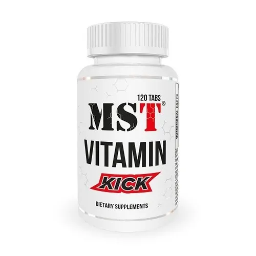 MST - VITAMIN KICK 120 Tabletten - Vielseitiges Nahrungsergänzungsmittel mit einer ausgewogenen Mischung an Vitaminen und Mineralstoffen, ideal zur Unterstützung Ihrer täglichen Ernährung. Enthält 120 Tabletten für eine langfristige Versorgung.