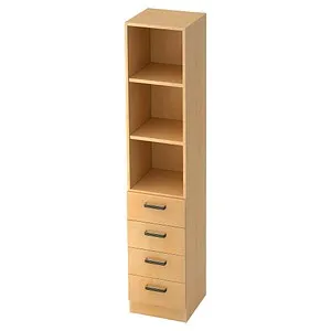 HAMMERBACHER Regalschrank 7600 SG - Ahorn 40,6 x 42,0 x 200,4 cm - Büromöbel mit Stil: Der HAMMERBACHER Regalschrank 7600 SG kombiniert Schrank und Regal, bietet viel Stauraum und ist FSC®-zertifiziert für nachhaltige Forstwirtschaft.