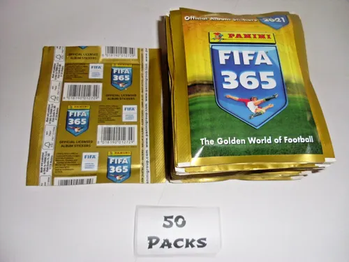 Panini FIFA 365 2021 - 50 Packs mit 250 Stickern - OVP Sammelsticker Packs, internationale Edition der beliebten FIFA 365 Kollektion, ideal zum Sammeln und Tauschen für Fußballfans.