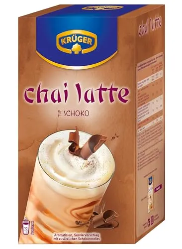 KRÜGER YOU Chai Latte Schoko - Instant Milchtee-Getränk - Chai-Teegetränke: Genießen Sie den feinen Schwarztee-Extrakt mit cremiger Milch und aromatischem Schoko-Geschmack – einfach zubereitet und unwiderstehlich lecker!