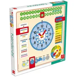 Jumbo Kalenderuhr in Natur - Lernspiel für Kinder ab 3 Jahren - Gesellschaftsspiel aus Holz und Kunststoff, fördert Mathematik, Logik und Gedächtnisfähigkeiten. Ideal für die frühkindliche Förderung!