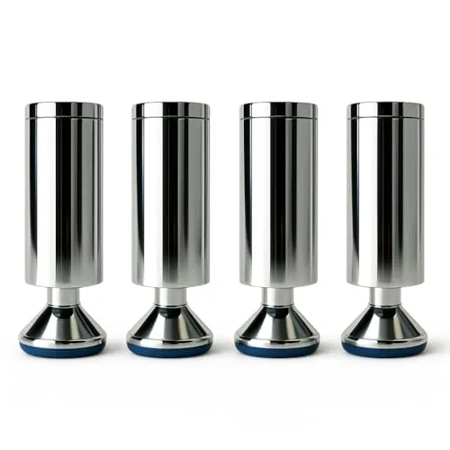4er Set Möbelfuß Chrom in 4 Größen 8 bis 15 cm