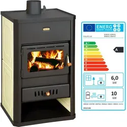 Prity S1 W10 Holzofen Wasserführend - Kaminofen mit 13 kW Leistung und integriertem Wassermantel für effiziente Heizungsunterstützung. Ideal für behagliche Wärme und zentrale Heizsysteme.