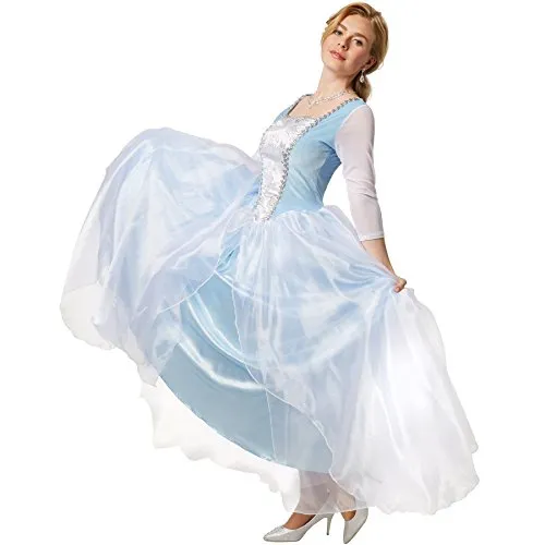 dressforfun Edles Prinzessinnenkleid Cinderella | Ballkleid aus glänzendem Stoff - Kleider für Mädchen: Glänzendes Ballkleid mit glitzerndem Tüllüberrock und feinen, enganliegenden Ärmeln – perfekt für kleine Prinzessinnen!