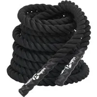 vidaXL Trainingsseil Schwarz 12 m - Effektives Fitnessgerät - Fitnesskleingeräte: Das 12 m lange Kampfseil aus strapazierfähigem Polyester fördert Kraft, Ausdauer und Koordination. Ideal für vielseitige Workouts, tragbar und platzsparend verstaut.