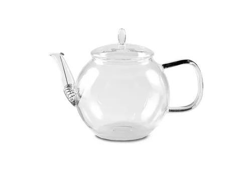 Feelino Teekanne Bedida 800ml - Edle Glaskanne mit Edelstahl-Teesieb - Teekocher aus hochwertigem Borosilikatglas, mundgeblasen und einzigartig. Mit spiralförmigem Teesieb für perfekten Teegenuss und optimaler Wärmespeicherung.