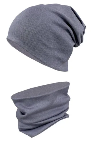 TupTam Beanie Kinder Beanie Mütze Schlauchschal Set aus Jersey und Rippstoff