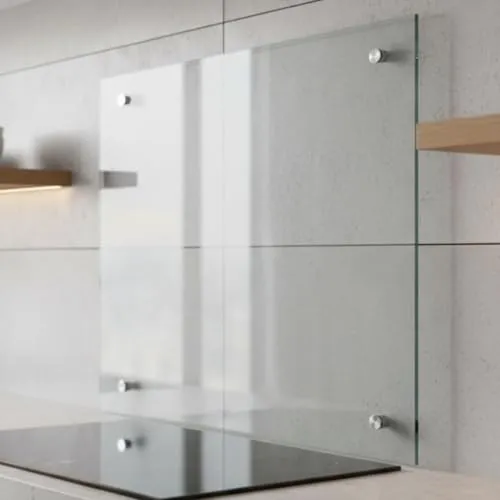 Mucola Küchenrückwand Spritzschutz Klarglas in weiß von Mucola