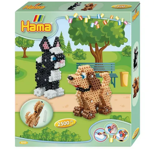 Hama Bügelperlen Hama Geschenkpackung Hund und Katze 3D Midi-Bügelperlen