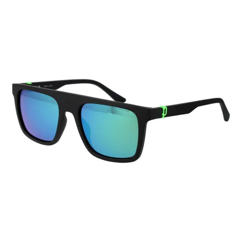 Police Square Herren Sonnenbrille Matt Schwarz Smoke Green Mirror SPLF61 Beyond Lite 2 - Leichte und stilvolle Sonnenbrille für Herren, ideal für den täglichen Gebrauch. Robuster TR90-Rahmen sorgt für Komfort und Langlebigkeit – perfekt für jeden Anlass.