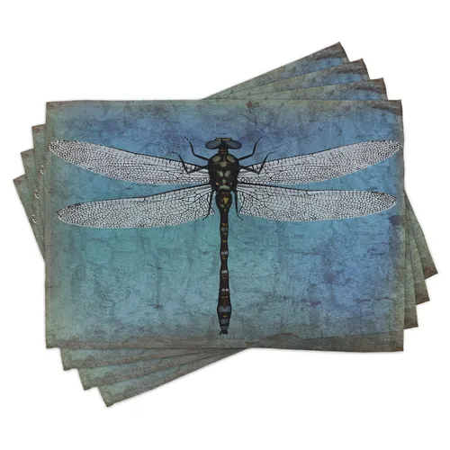 Tischset Platzset 4er Set Dragonfly Bug Turquoise