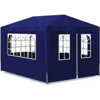 vidaXL Partyzelt 3x4m Blau - Pavillon aus UV- und wasserbeständigem Material, ideal für Gartenpartys und Zusammenkünfte, stabiler Stahlrahmen und einfache Montage.